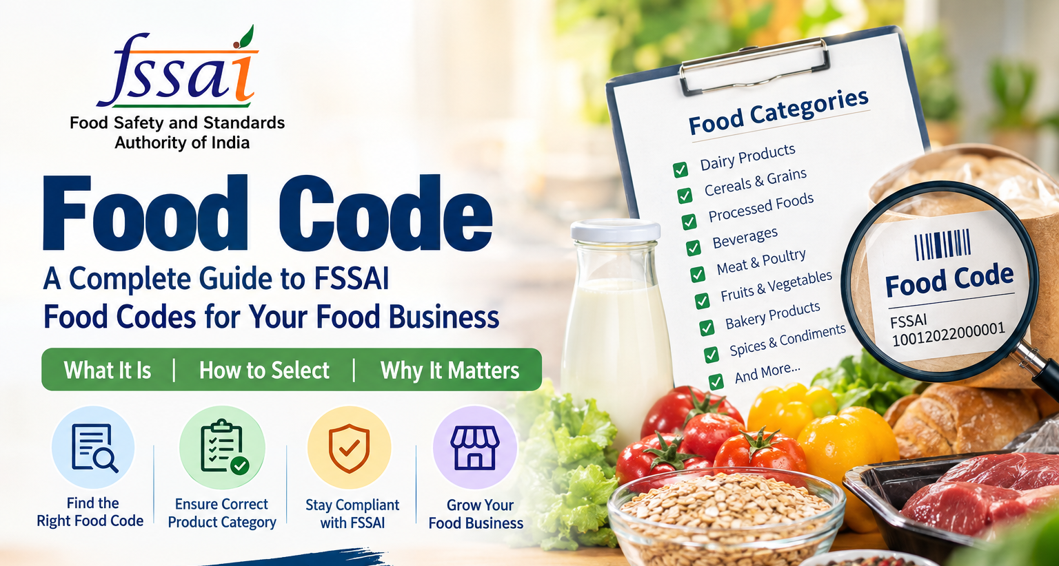 Food Code: FSSAI License, Registration and Renewal Online